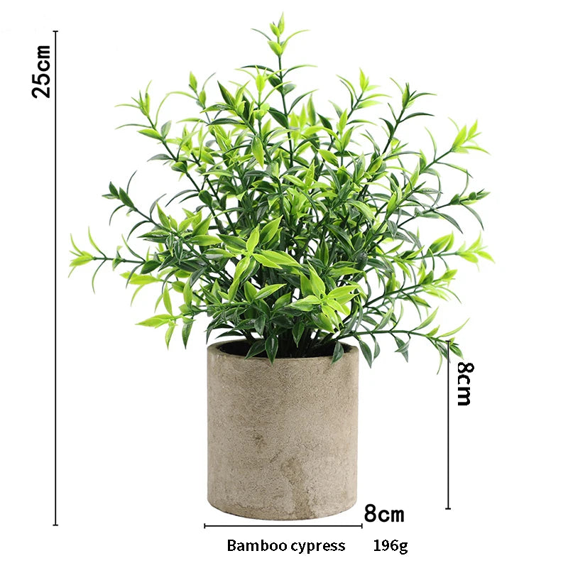 Artificial Plant Potted Eucalyptus Plant Small Fake Flower Bonsai With Pot Mini Plant Desktop Office Home Restaurant Decoration