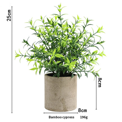 Artificial Plant Potted Eucalyptus Plant Small Fake Flower Bonsai With Pot Mini Plant Desktop Office Home Restaurant Decoration