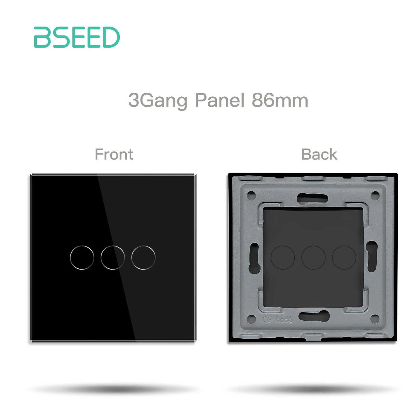 BSEED Zigbee Smart Switch 1/2/3Gang Touch Light Switch 2Way Function Part Smart Home Tuya Alexa Control Without Glass Panel