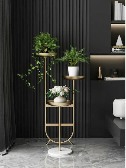 Modern Light Luxury Multi-Layer Iron Plant Stand Floor Flower Pot Rack for Balcony Living Room Decorative Bracket