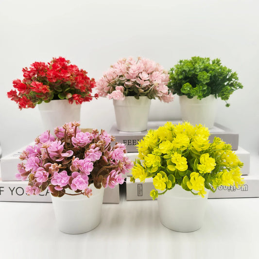 15cm Artificial Eucalyptus in Pot, Realistic Fake Greenery Plant Mini Potted Plant for Home Office Desk Decor, Table Centerpiece