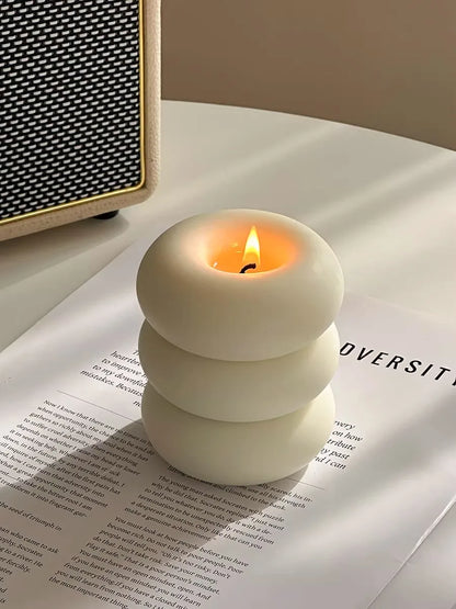 Handmade Donut Candle, Holiday Decor, Creative Handicraft Gift, Aromatherapy Candle Ornament, Birthday Present
