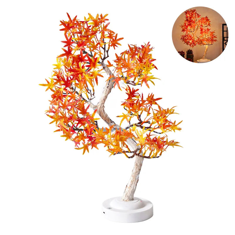 LED Tabletop Tree Lamp Battery Fairy Tree Night Lights with Removable Base for Party Wedding Gift Camping Summer Bedside Decor