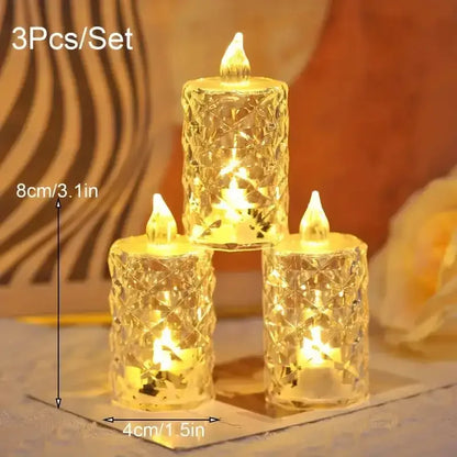 Crystal Flameless Candle Light Flameless LED Crystal Candle Light Clear Shell Crystal Candle Light Ornament