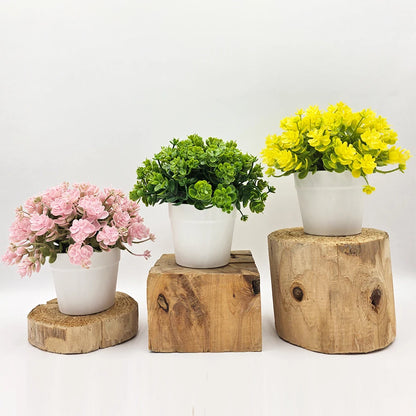15cm Artificial Eucalyptus in Pot, Realistic Fake Greenery Plant Mini Potted Plant for Home Office Desk Decor, Table Centerpiece