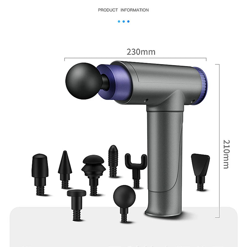 Fascia Massage Gun, LCD Display, Heat Function, Vibration Massage, Deep Muscle Relief, Portable Sports Massager