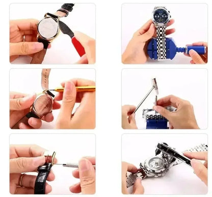 147 Pieces Watch Repair Tool Set Professional Watchmaker Kit for Battery Change Strap Adjustment Back Case Opener Pin Removal