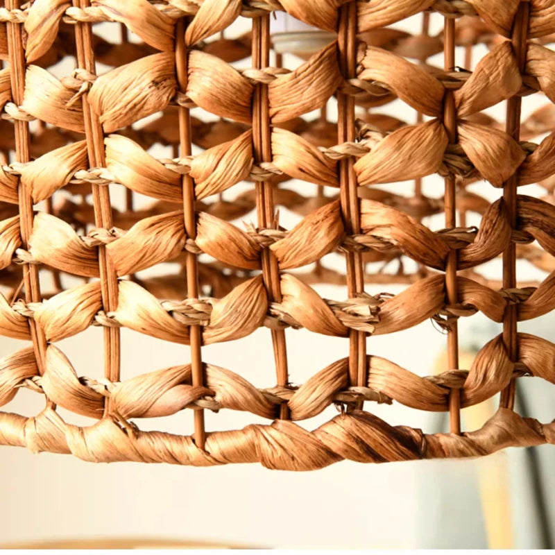 Handmade Rattan retro Pendant Lights Nordic Japanese hanging Lamps Restaurant coffee shop light indoor living room bedroom Lamps