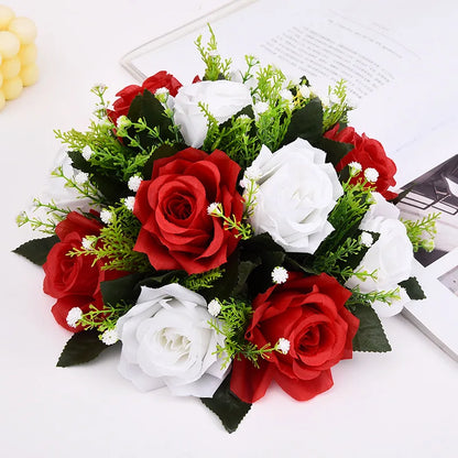 1pc Artificial Flowers Plastic Rose Ball Silk Fake Flower Floral  Wedding Birthday Party Centerpiece Table Arrangements Decor