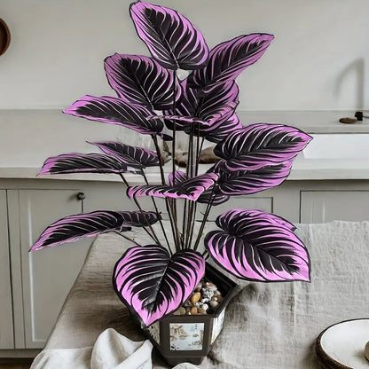 18-Headed Artificial Violet Plants Realistic Floor Bonsai Plant Indoor for Home Weddings Hotels Gardens Photography Decorations