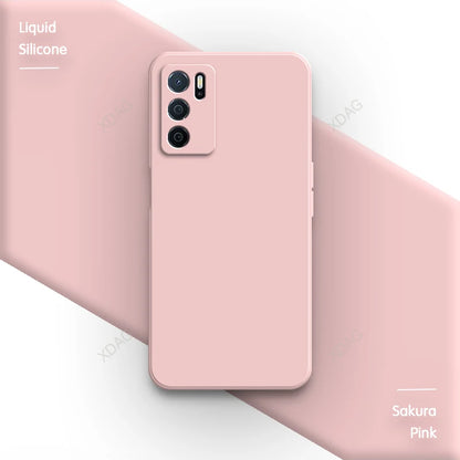 Straight Edge Phone Case for Oppo A54s 6.52" CPH2273 Skin Friendly Liquid Silicone Basic Original Classic Back Cover Accessories