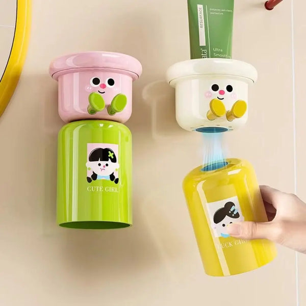 Magnetic Toothbrush Cup Wall Mounted Home Storage Storage Rack Punch-Free Upside Down Toothbrush Holder for Bathroom Accessory