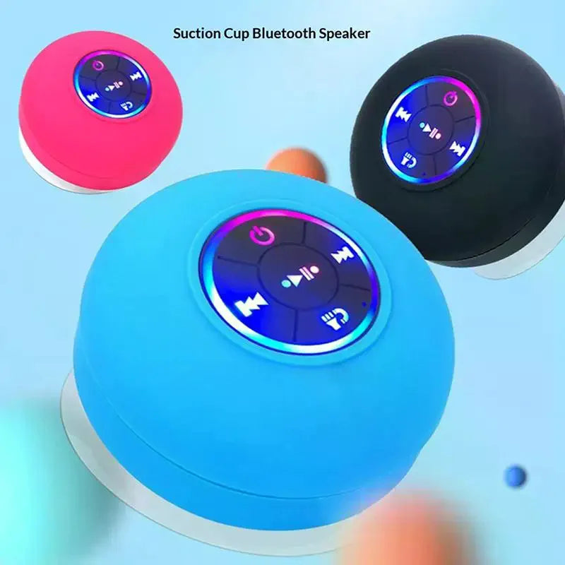 Loudspeaker Bluetooth Speaker Mini Shower Subwoofer Waterproof Handsfree With Suction Cup Mic For Bathroom Pool Beach Car Phone