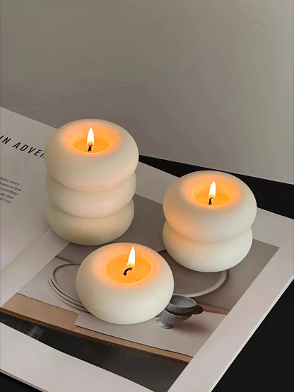 Handmade Donut Candle, Holiday Decor, Creative Handicraft Gift, Aromatherapy Candle Ornament, Birthday Present