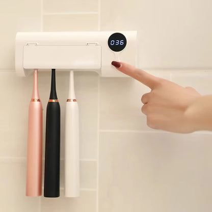 Hot Selling Custom Plastic Wall Mounted Automatic Toothpaste Dispenser UV Toothbrush Holder Squeezer