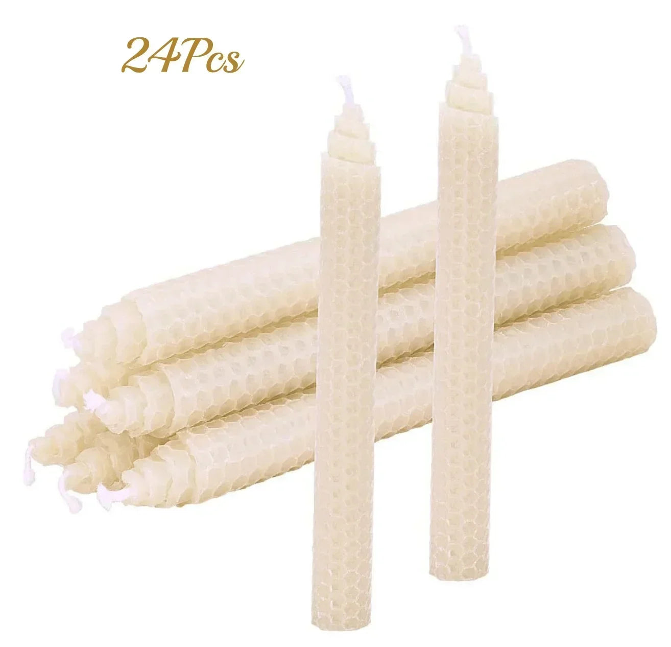 Beeswax Taper Candles Hand-Rolled Honeycomb Design Beeswax Candles Smokeless Wax Candle for Party Dating Home Dinner Table Decor