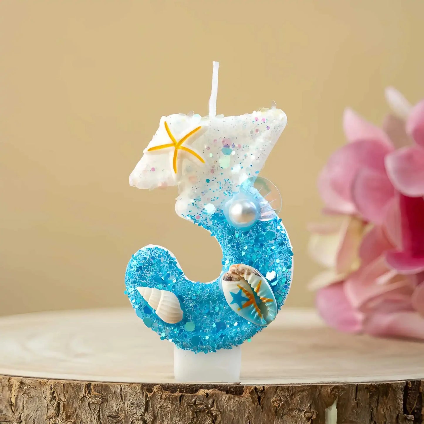Shell-shaped Starfish Digital Birthday Candles, Perfect for Ocean-Themed Parties and Children’s Summer Beach Cake Decorations