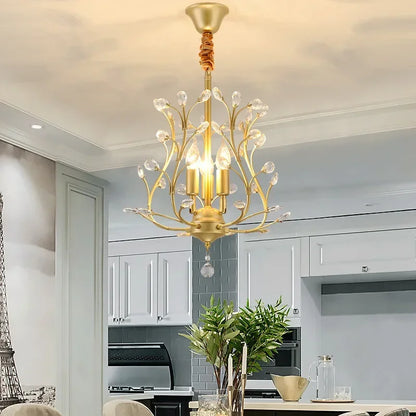 Modern Gold Crystal Small Round Ceiling Chandelier For Corridor Aisle Balcony Bedroom Living Room Led Home Indoor Light Fixtures