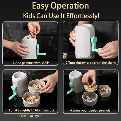 Easy-Clean Automatic Peanut Sheller - Effortless Nut Cracker for Home & Restaurant Use, Food Grade, De-Shelling Machine