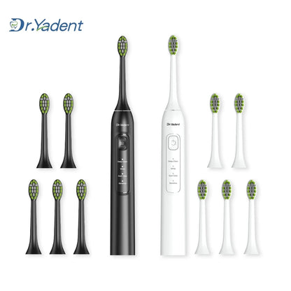 Dr.Yadent YD05 Electric Toothbrush USB-C Fast Charge 4 Modes for Adults 2mins SmartTimer 6 Replacement Heads Last for 1 Year Use