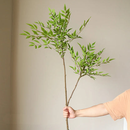 75-140cm Artificial Plants Nandina Tree Green Tall Plants Fake Leaves Plants Faux Branches for Home Garden Office Decor