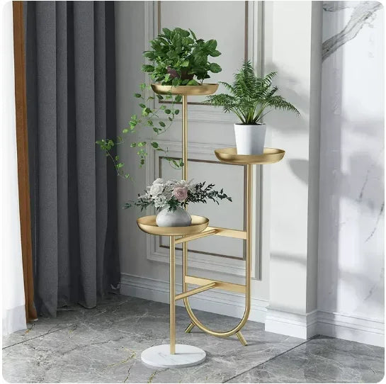 Modern Light Luxury Multi-Layer Iron Plant Stand Floor Flower Pot Rack for Balcony Living Room Decorative Bracket