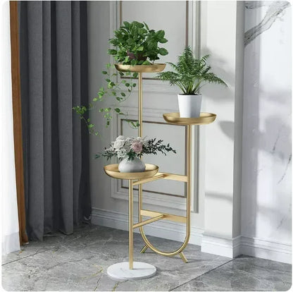 Modern Light Luxury Multi-Layer Iron Plant Stand Floor Flower Pot Rack for Balcony Living Room Decorative Bracket