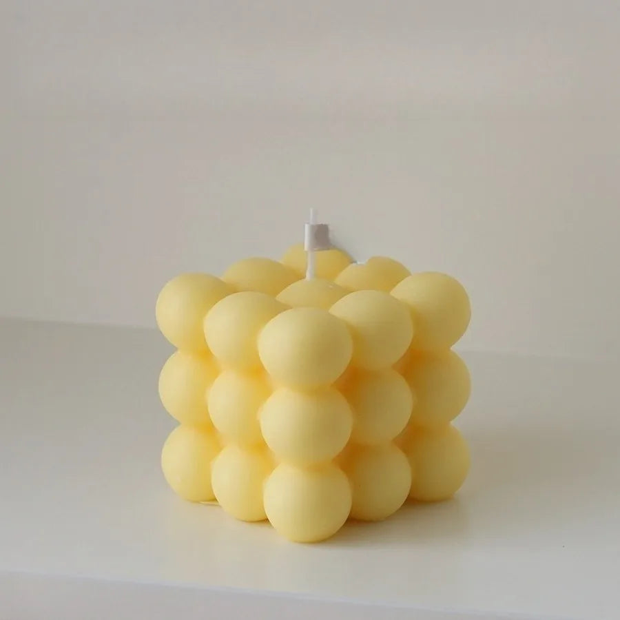 1Pc Bubble Cube Shaped Candle Handmade Scented Candle Aromatherapy Soy Wax Candle Home Decoration Wedding Birthday Party Candles