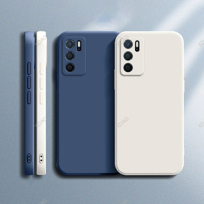 Straight Edge Phone Case for Oppo A54s 6.52" CPH2273 Skin Friendly Liquid Silicone Basic Original Classic Back Cover Accessories