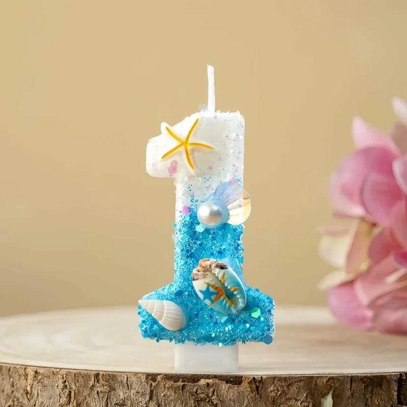 Shell-shaped Starfish Digital Birthday Candles, Perfect for Ocean-Themed Parties and Children’s Summer Beach Cake Decorations