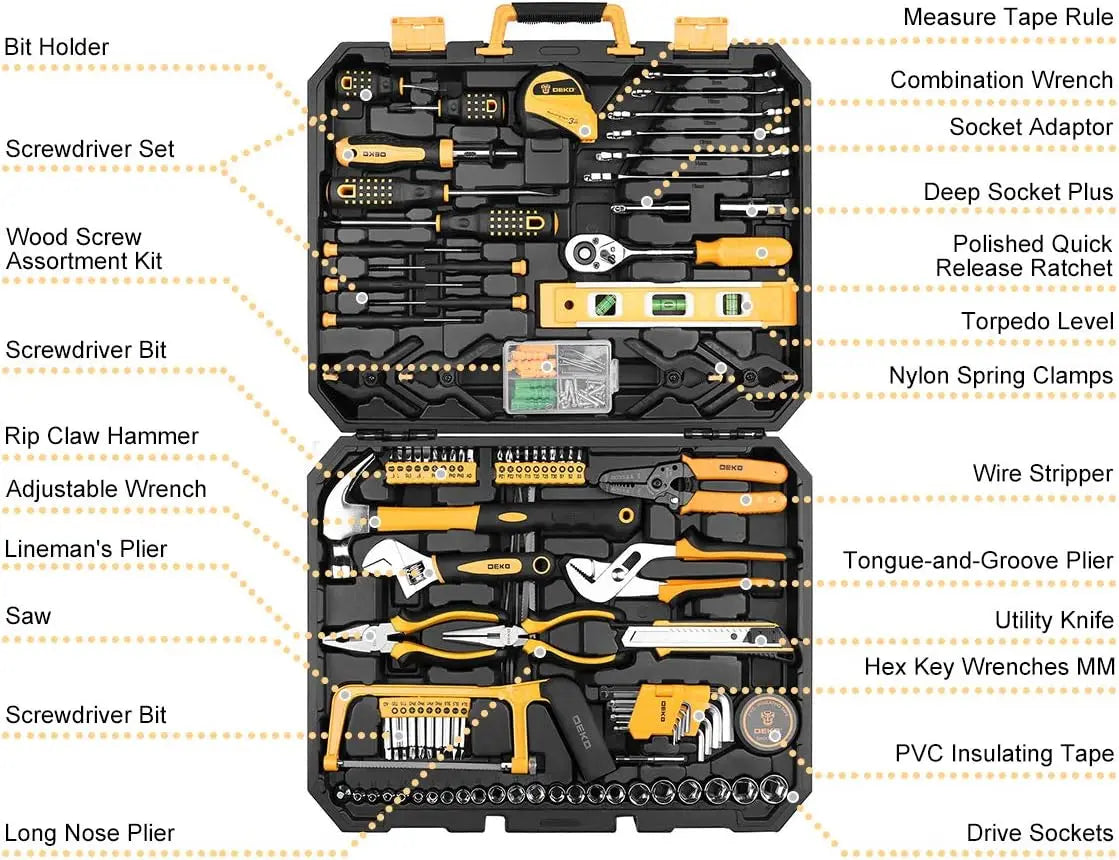 228-Piece Socket Wrench Set, Auto Repair Tool Kit with Plastic Case
