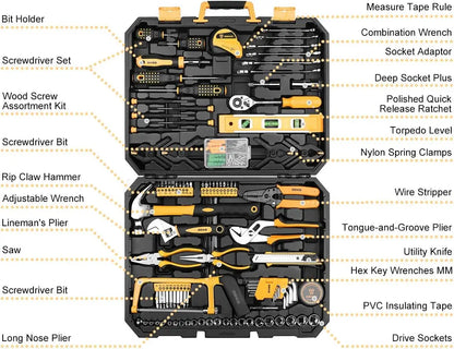 228-Piece Socket Wrench Set, Auto Repair Tool Kit with Plastic Case