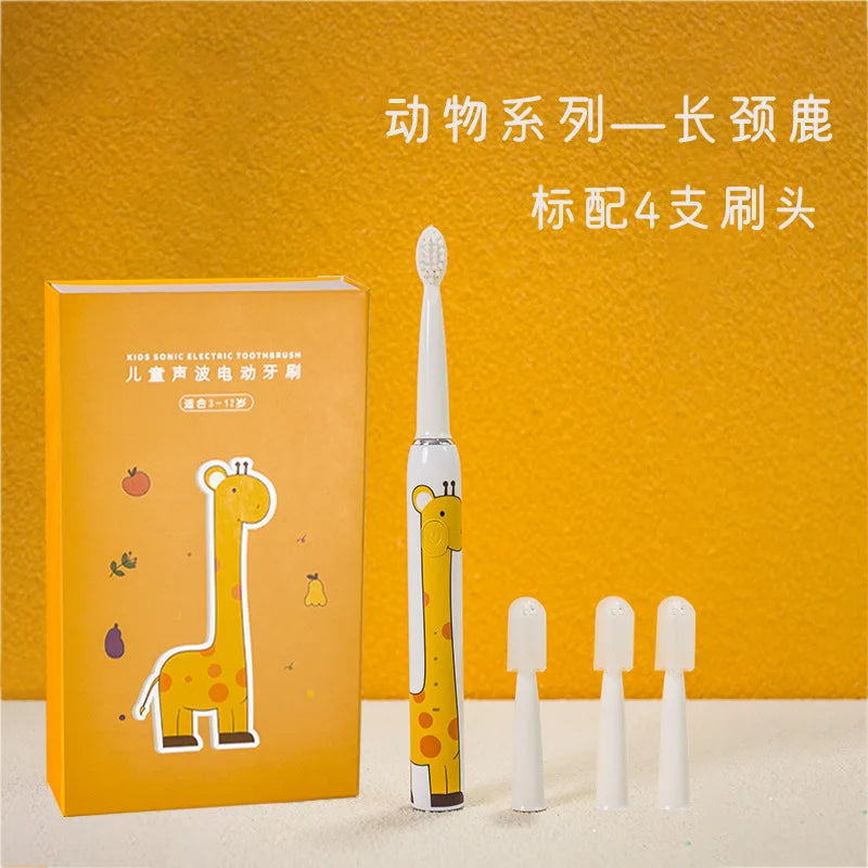 Compatible with Oral B Children kids Sonic Electric Toothbrush Cartoon For Kids USB Rechargeable Soft Automatic Waterproof