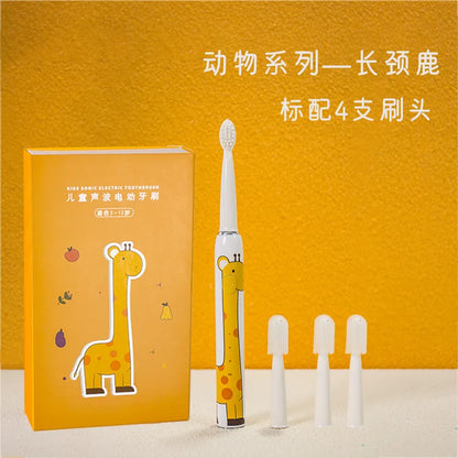 Compatible with Oral B Children kids Sonic Electric Toothbrush Cartoon For Kids USB Rechargeable Soft Automatic Waterproof