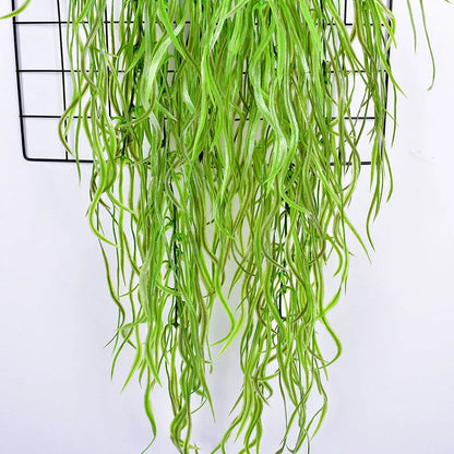 80cm 1 Bunch of Artificial Plant Seaweed Vine Home Office Greening Fake Leaf Rattan Festive Wall Hanging Willow Leaf Artificial
