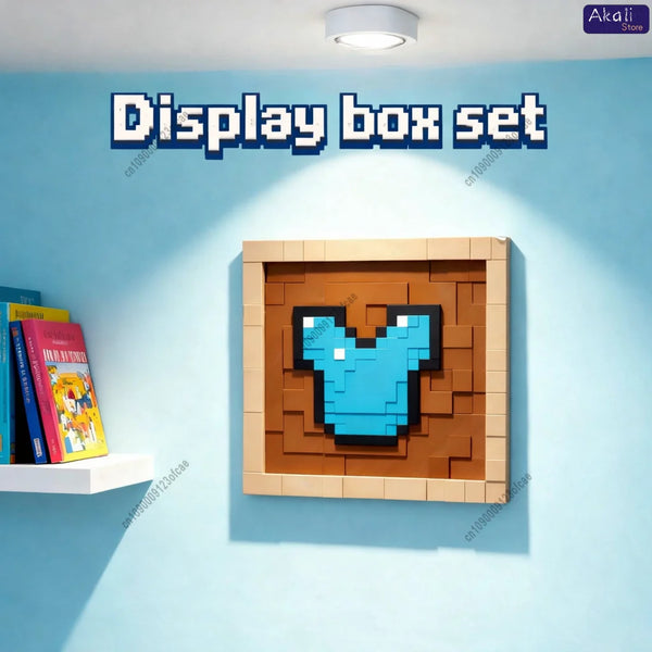 3D Printing 17.5cm Pixel Item Display Frame Magnetic Wall Decor Retro Game Style Collectible Desk Ornament Gift