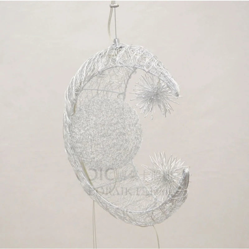 Star Moon Pendant Light Children's Room Light  LED Bedroom Lighting Fixutre