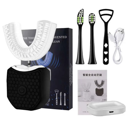 LED Display USB Type-C Automatic Electric Toothbrush Adults Students U-Shaped Soft Bristle IPX7 Waterproof Whitening Feature