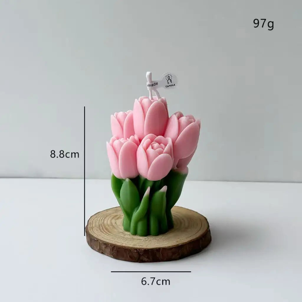Ins Style Tulip Flower Scented Candle, Aromatherapy Decor for Home, Romantic Gift for Valentine's Day/Back to School