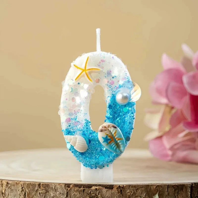 Shell-shaped Starfish Digital Birthday Candles, Perfect for Ocean-Themed Parties and Children’s Summer Beach Cake Decorations