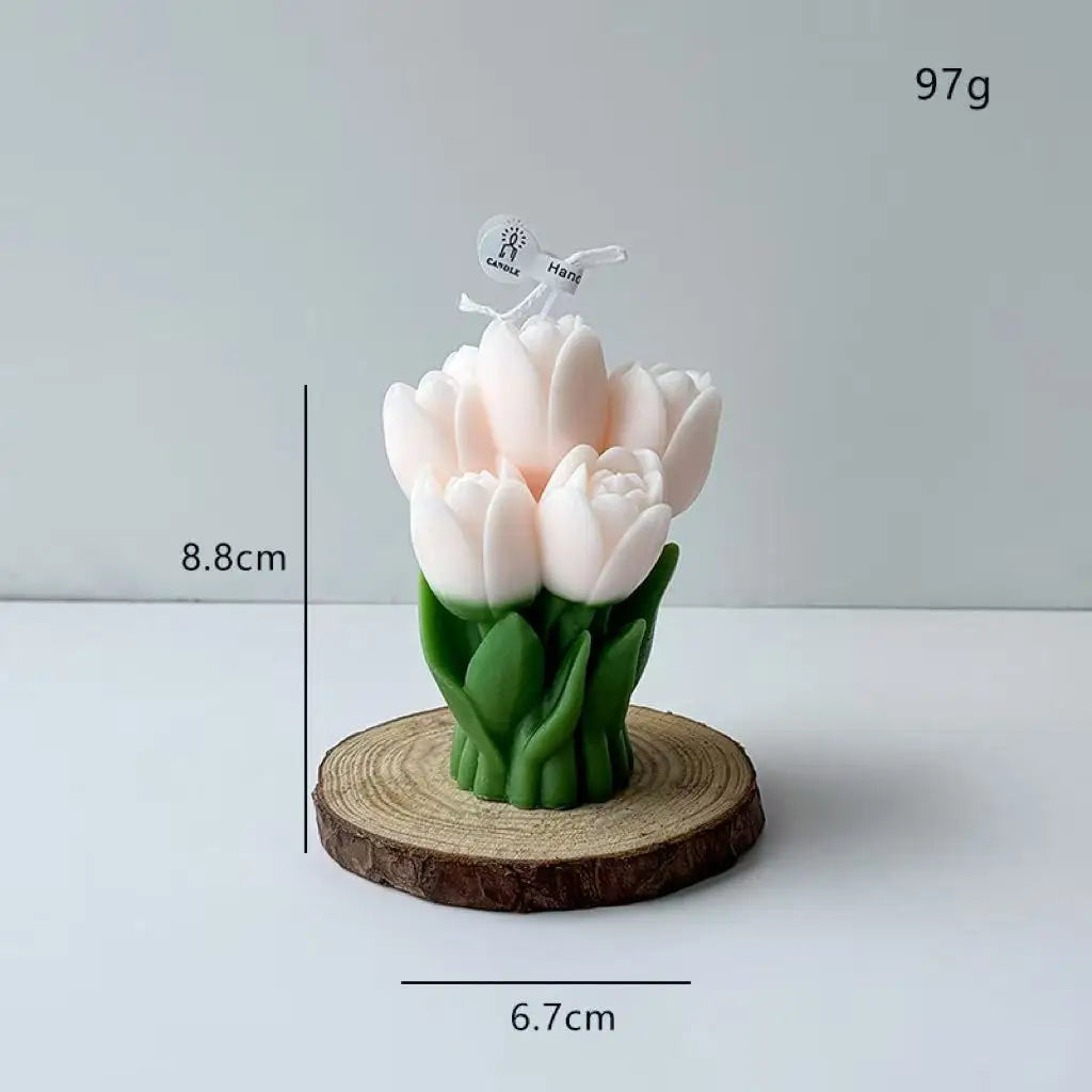 Ins Style Tulip Flower Scented Candle, Aromatherapy Decor for Home, Romantic Gift for Valentine's Day/Back to School