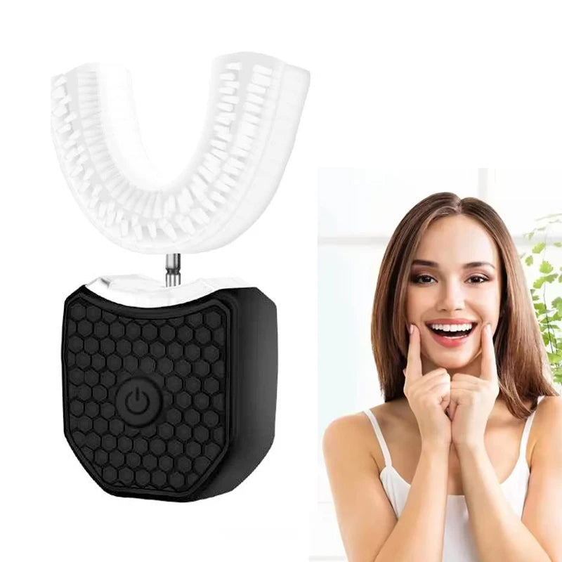 LED Display USB Type-C Automatic Electric Toothbrush Adults Students U-Shaped Soft Bristle IPX7 Waterproof Whitening Feature