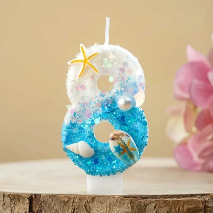 Shell-shaped Starfish Digital Birthday Candles, Perfect for Ocean-Themed Parties and Children’s Summer Beach Cake Decorations