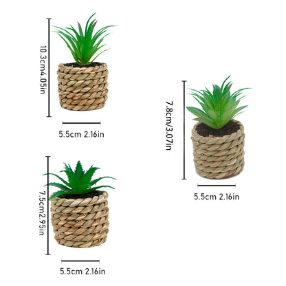 5pcs Set of Artificial Potted Plants Artificial Aloe Vera Fake Succulents Plastic Flower Pots for Home Kitchen Desk Wedding