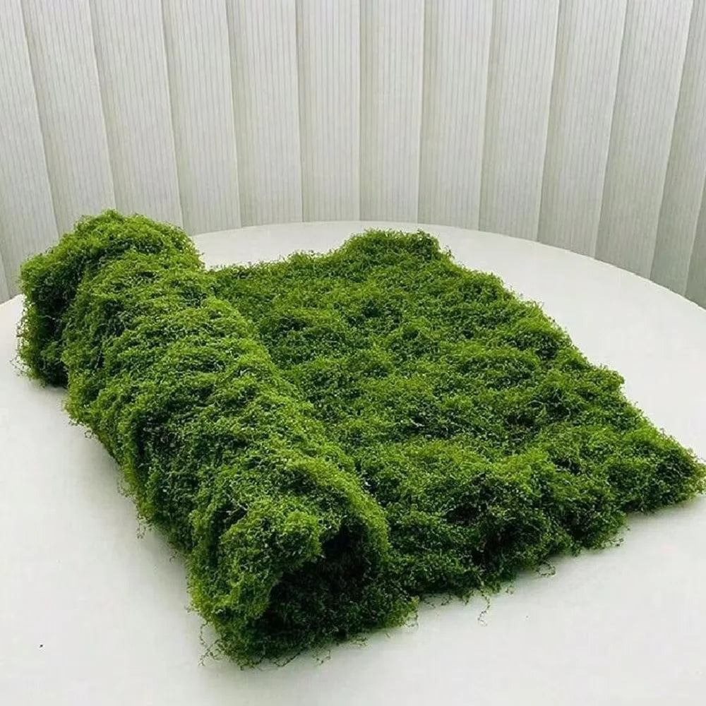 1*1m Fake Moss DIY Crafts Grass Artificial Moss Faux Preserved Moss Green Plants Home Room Garden Decor Landscape Fake Grass