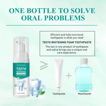 Whitening Foam Toothpaste Cleansing Prevent Cavities Remove Plaque Protect Gum Oral Health Freshen Breath Teeth Repairing Mousse