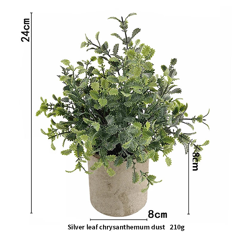 Artificial Plant Potted Eucalyptus Plant Small Fake Flower Bonsai With Pot Mini Plant Desktop Office Home Restaurant Decoration
