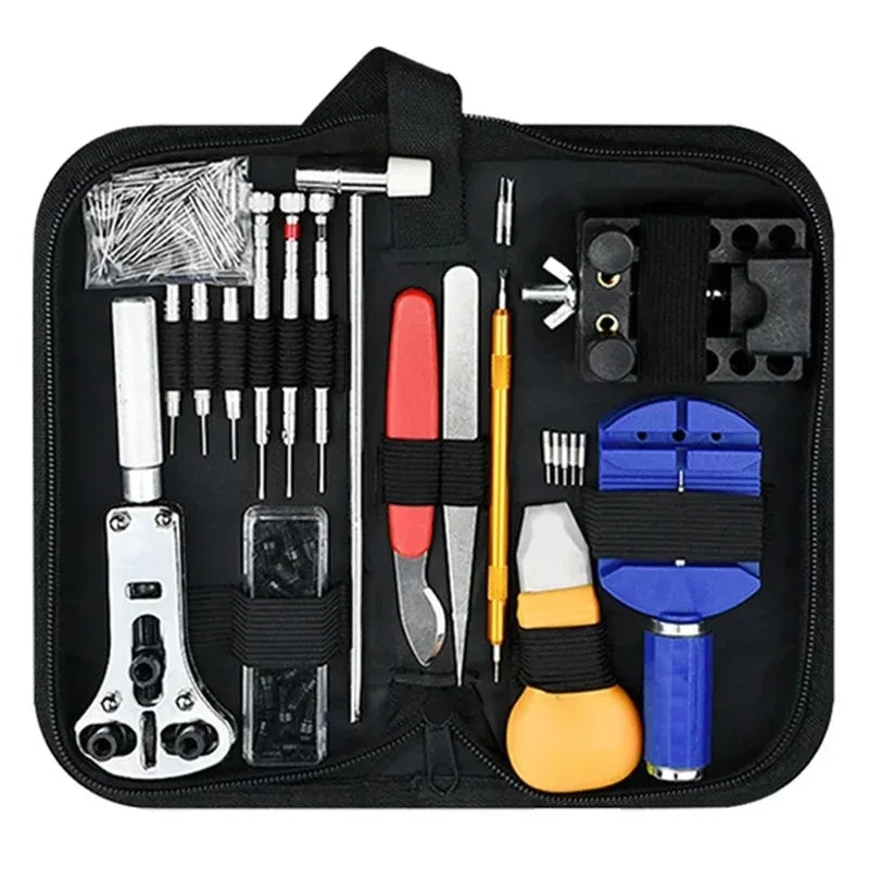 147 Pieces Watch Repair Tool Set Professional Watchmaker Kit for Battery Change Strap Adjustment Back Case Opener Pin Removal