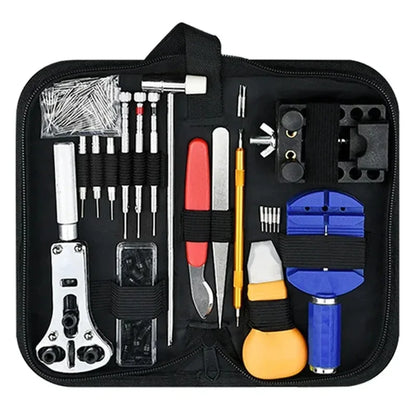 147 Pieces Watch Repair Tool Set Professional Watchmaker Kit for Battery Change Strap Adjustment Back Case Opener Pin Removal