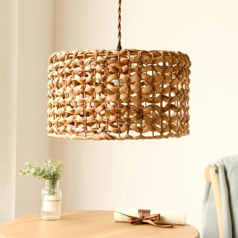 Handmade Rattan retro Pendant Lights Nordic Japanese hanging Lamps Restaurant coffee shop light indoor living room bedroom Lamps